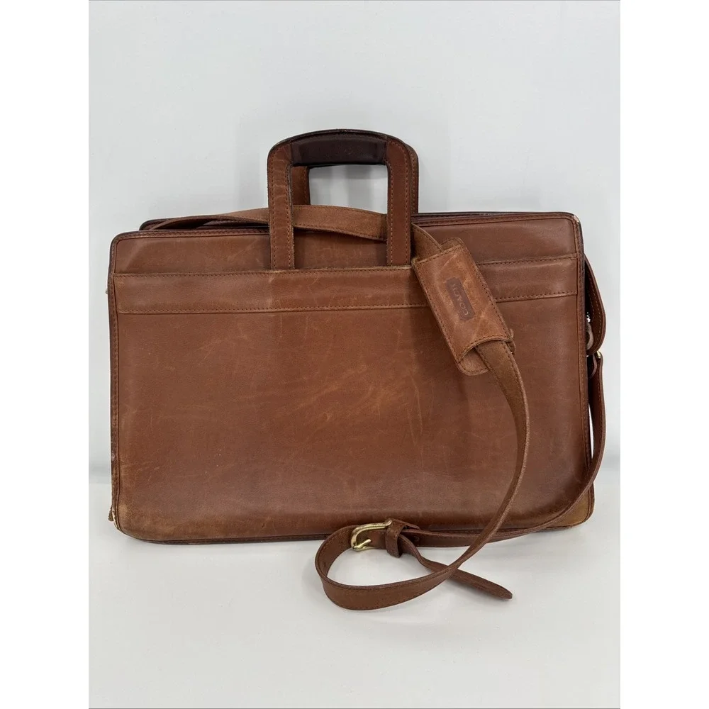 Vintage Coach 5351 Senator Brown Leather Legal Size Briefcase Restoration Needed